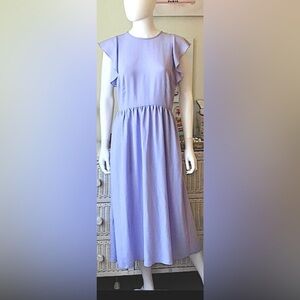 Aritzia - Wilfred Midi dress with Ruffled Cap Sleeves in Lavender color size S